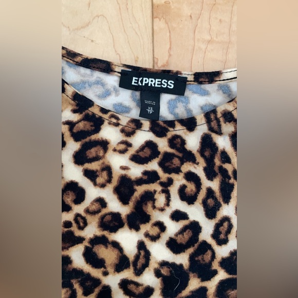 EXPRESS LEOPARD PRINT HIGH NECK TANK IN BROWN PRINT - Picture 5 of 5